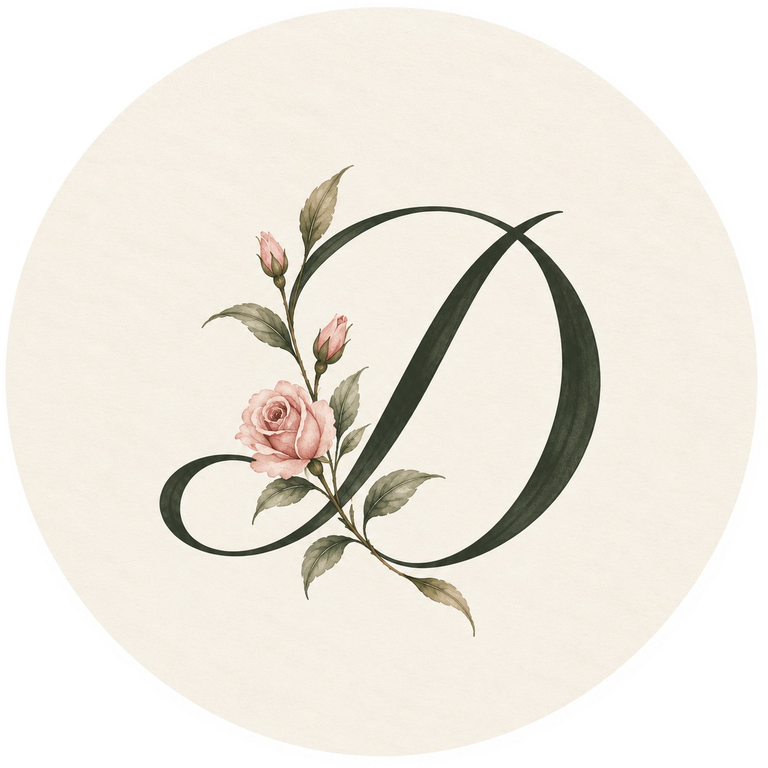 Dhavana floral D monogram